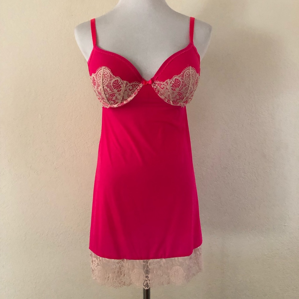 Victoria's Secret Hot Pink Baby Doll Underwire 34D